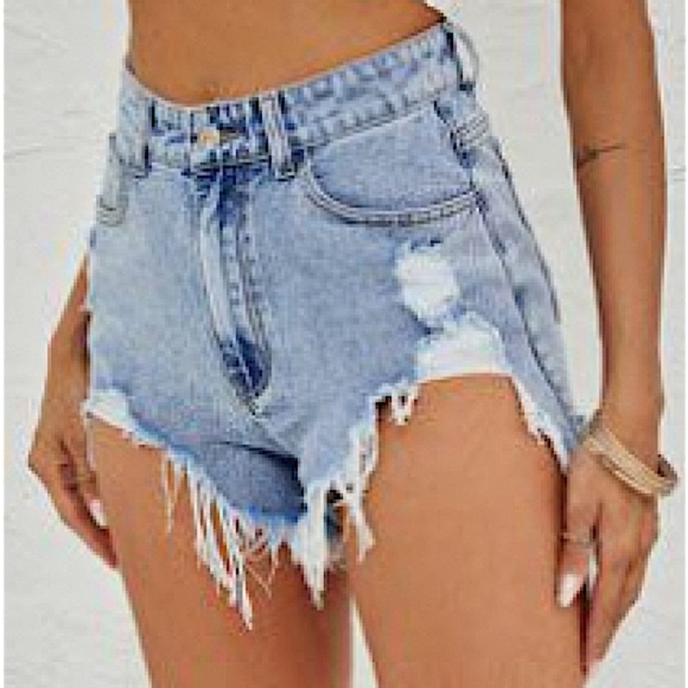 Denim high wasted shorts size 5 27